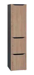 DOMINOU 431 úložná skříň 3-boxová, 1817x450x400 mm, korpus antracit, dvířka dub bardolino